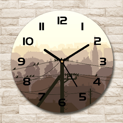 Wanduhr glas rund Städtische Stromleitung