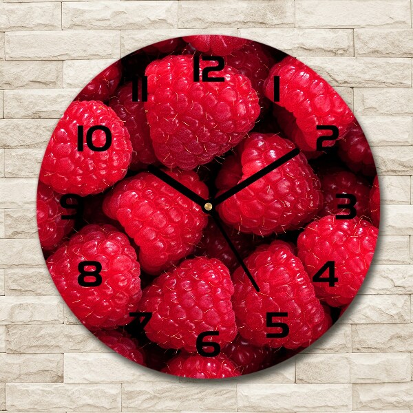 Wanduhr rund Himbeeren