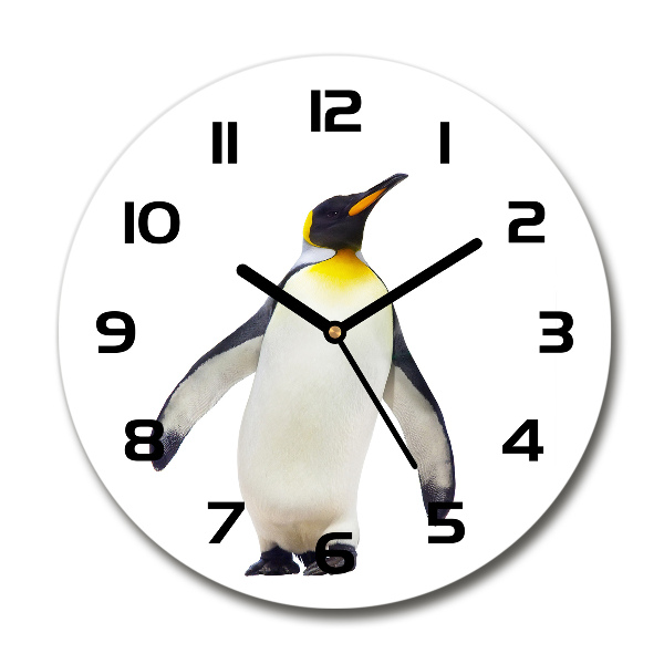 Wanduhr rund Pinguin