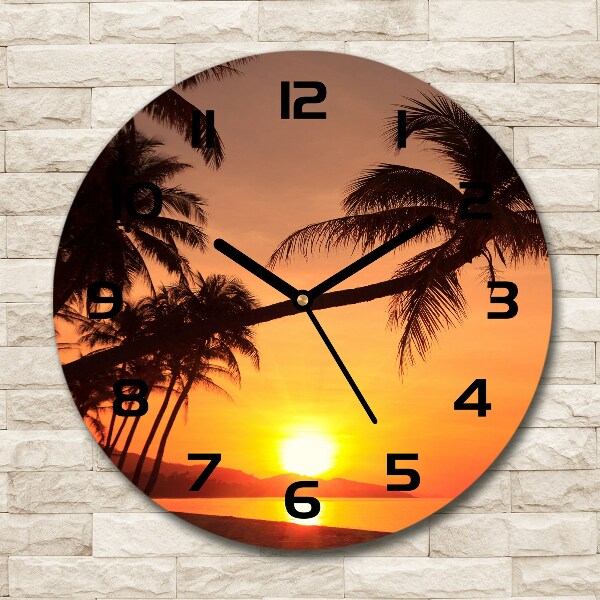 Wanduhr rund Sunset Beach