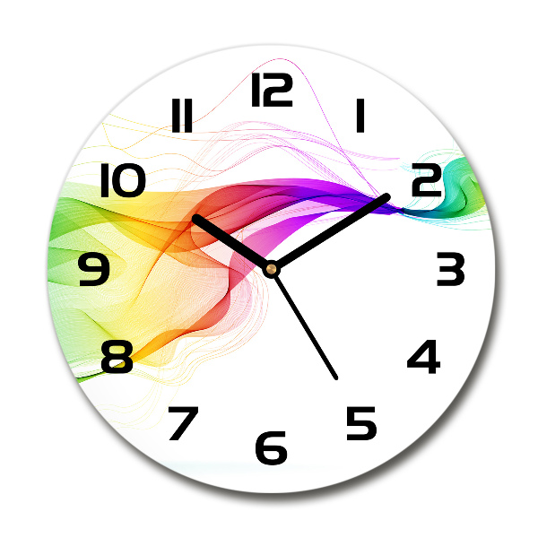 Wanduhr glas rund Farbenfrohe Abstraktion