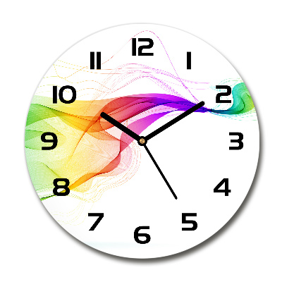 Wanduhr glas rund Farbenfrohe Abstraktion