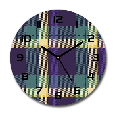 Wanduhr glas rund Karierte Textur