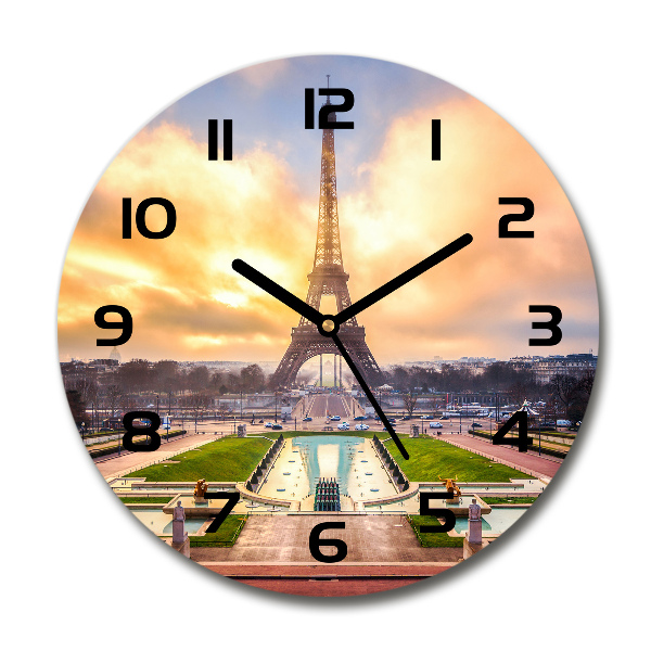 Wanduhr rund Eiffelturm Paris