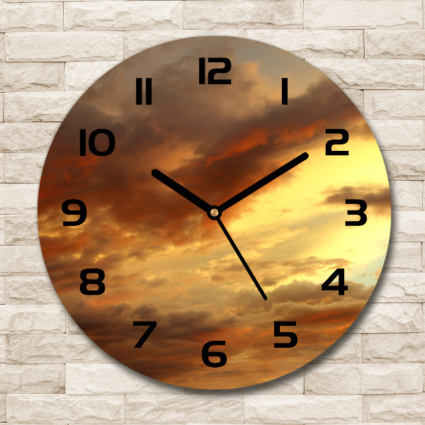 Wanduhr rund Sonnenaufgang