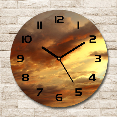Wanduhr rund Sonnenaufgang