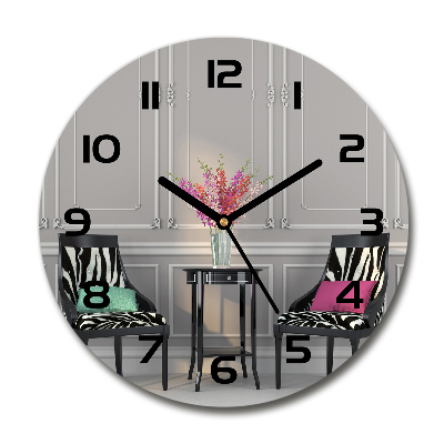 Wanduhr rund Zwei Stühle