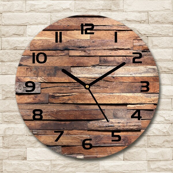 Wanduhr rund Holzwand