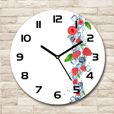 Wanduhr rund Waldfrüchte mit Eis