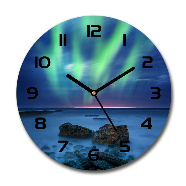 Wanduhr glas rund Nordlicht