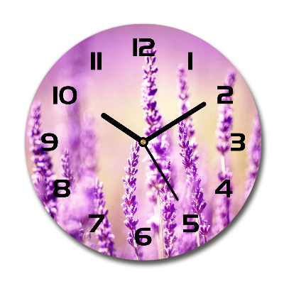 Wanduhr glas rund Lavendel