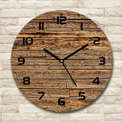 Wanduhr rund Holzwand