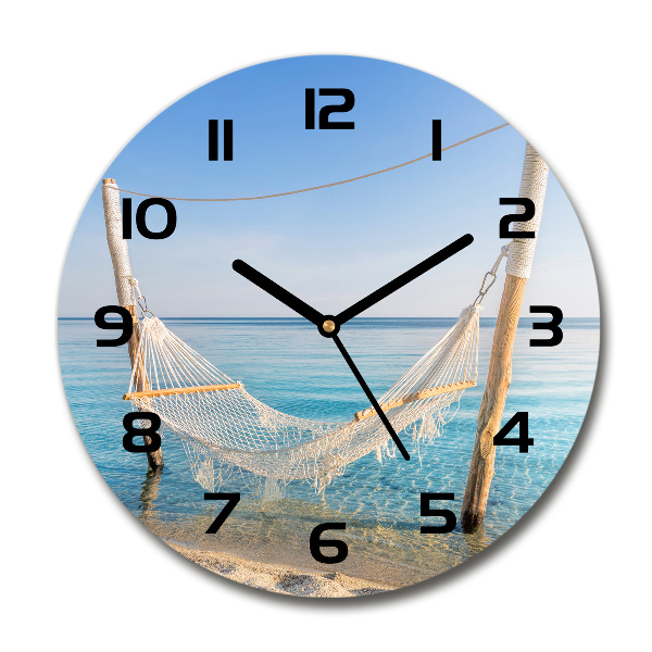 Wanduhr rund Hängematte am Meer