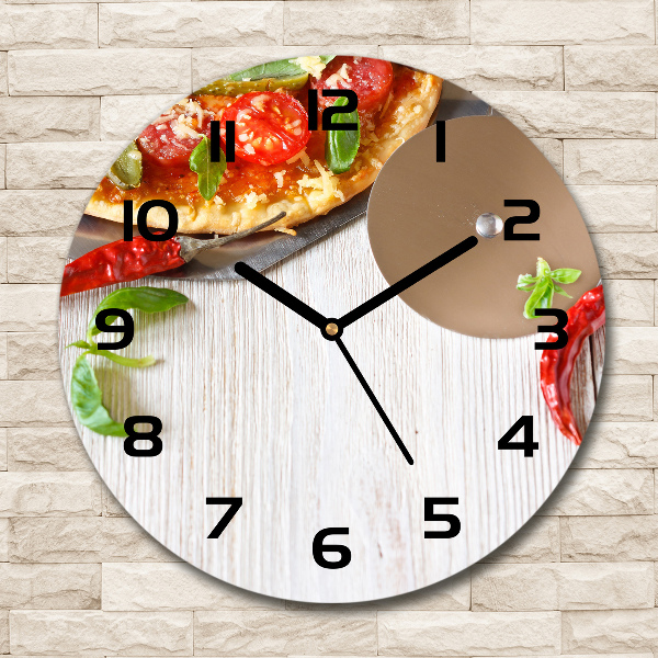 Wanduhr rund Pizza