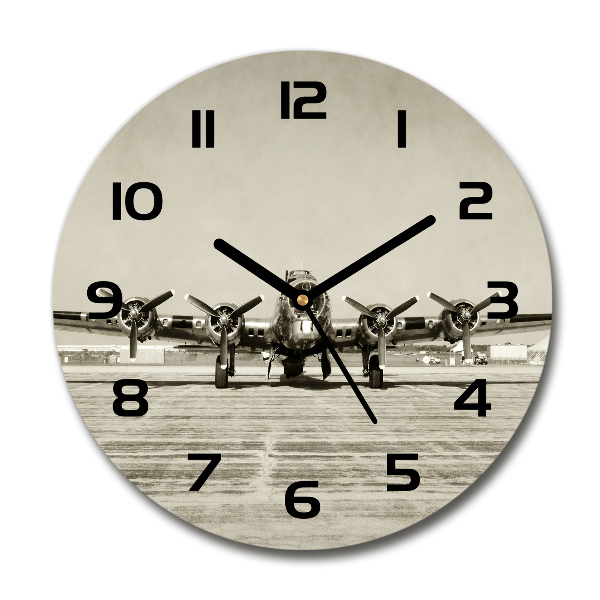 Wanduhr glas rund Alter Bomber