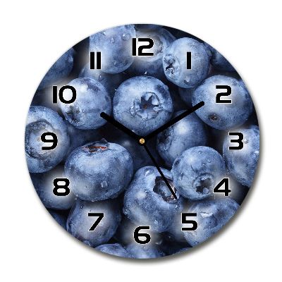 Wanduhr glas rund Beeren