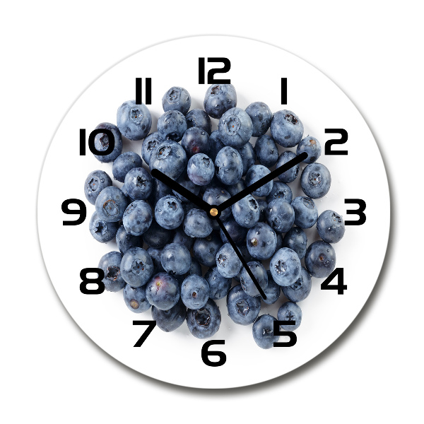 Wanduhr glas rund Beeren