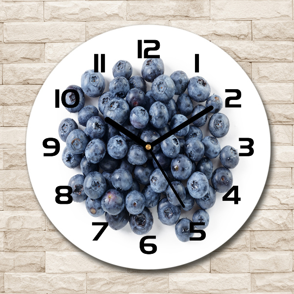 Wanduhr glas rund Beeren