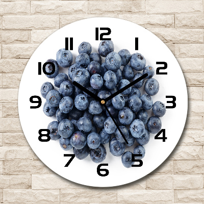 Wanduhr glas rund Beeren