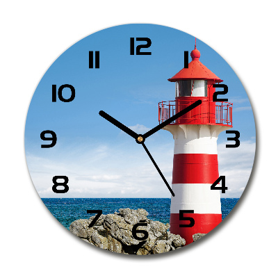 Wanduhr rund Leuchtturm