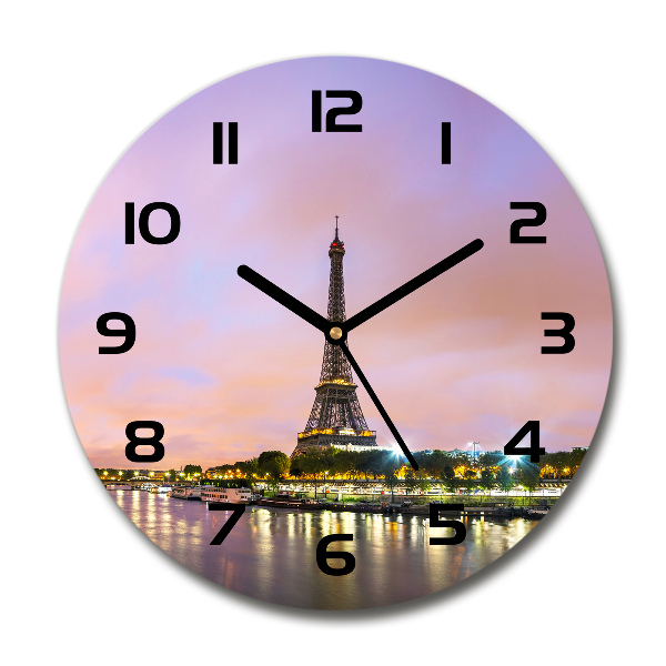 Wanduhr rund Eiffelturm Paris
