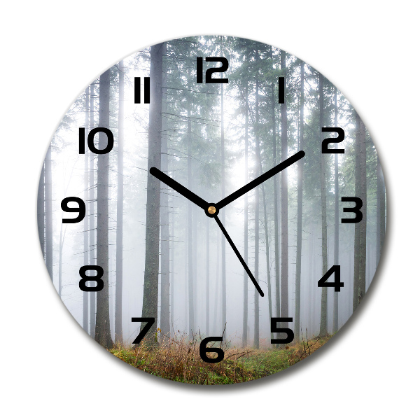 Wanduhr glas rund Nebel im Wald