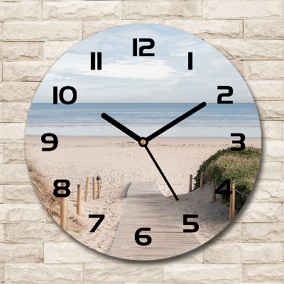Wanduhr rund Weg zum Strand