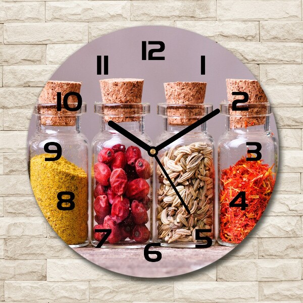 Wanduhr rund Bunte Gewürze