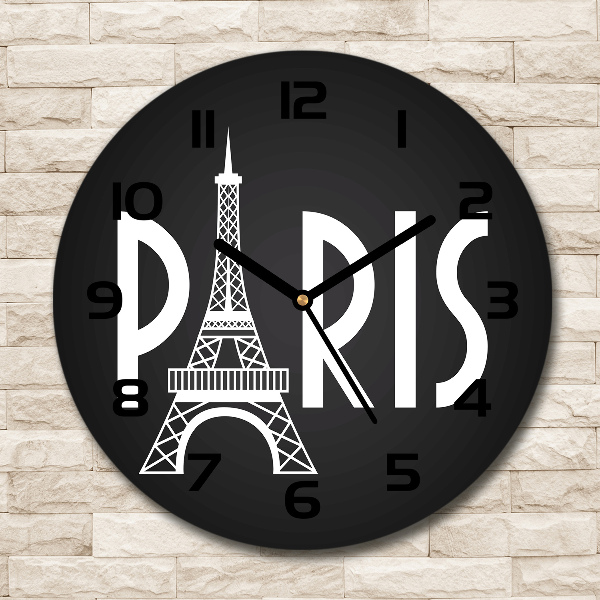 Wanduhr glas rund Paris