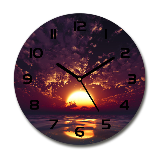 Wanduhr rund Sonnenuntergang