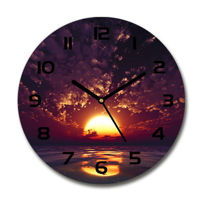 Wanduhr rund Sonnenuntergang