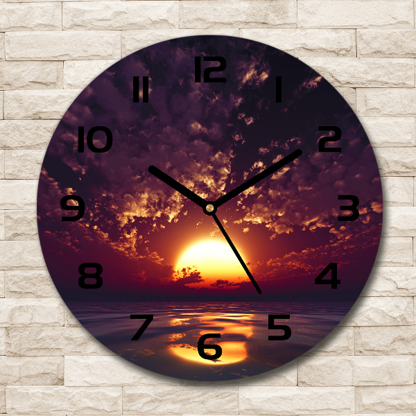 Wanduhr rund Sonnenuntergang