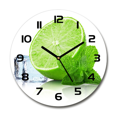 Wanduhr rund Limette mit Eis