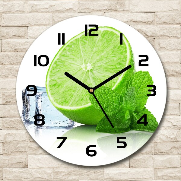 Wanduhr rund Limette mit Eis