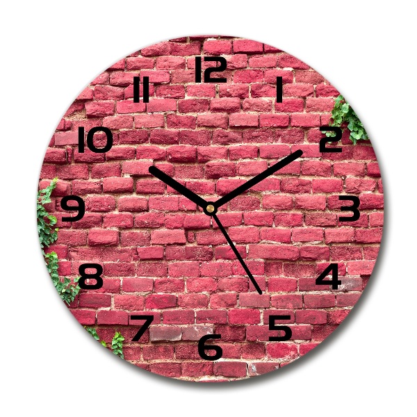 Wanduhr glas rund Ziegelmauer