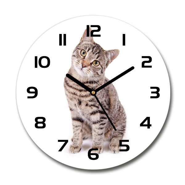 Wanduhr rund Katze