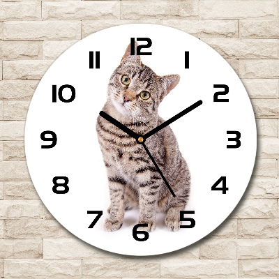 Wanduhr rund Katze