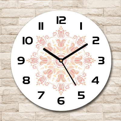 Wanduhr glas rund Ornamente