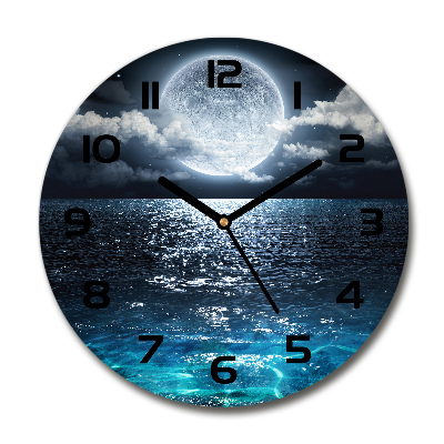Wanduhr glas rund Vollmond