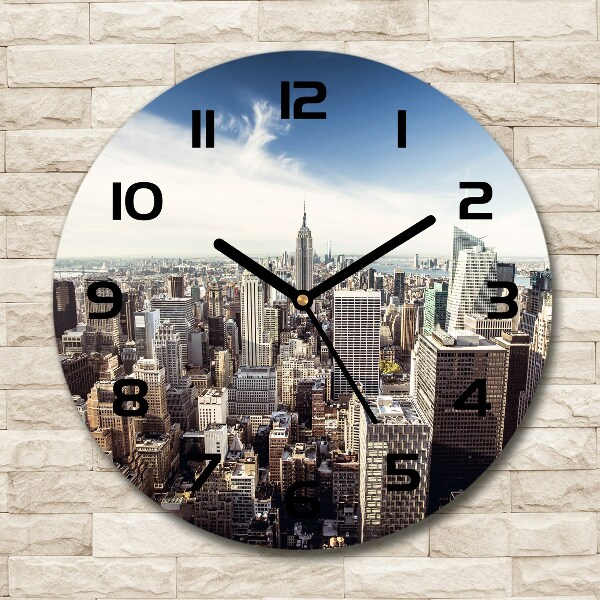 Wanduhr glas rund New York