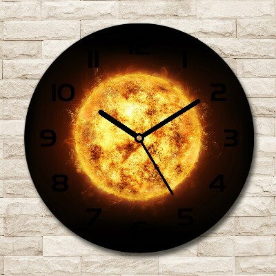 Wanduhr glas rund Sonne