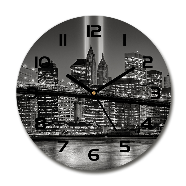 Wanduhr glas rund Manhattan, New York