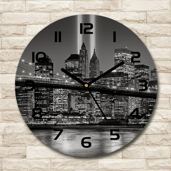 Wanduhr glas rund Manhattan, New York