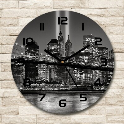 Wanduhr glas rund Manhattan, New York