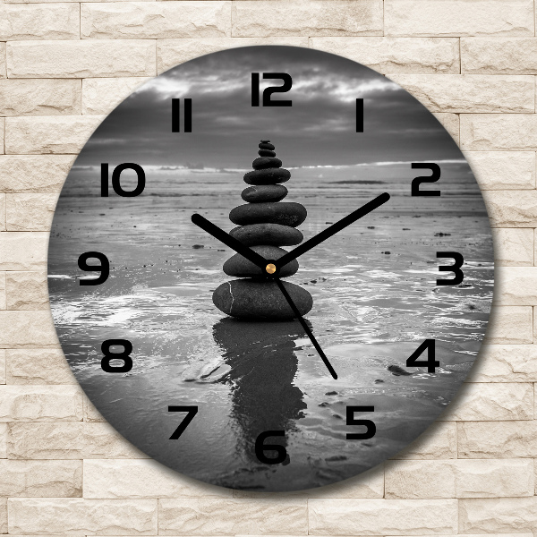 Wanduhr glas rund Balancesteine