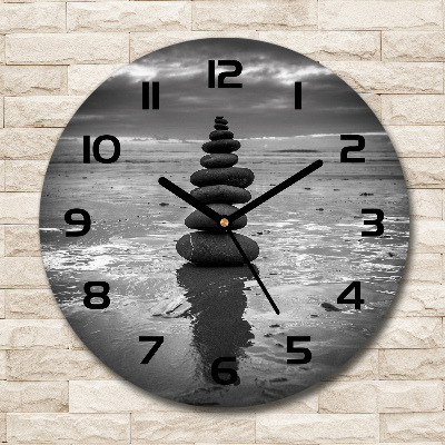 Wanduhr glas rund Balancesteine