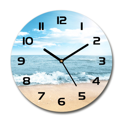 Wanduhr glas rund Strand