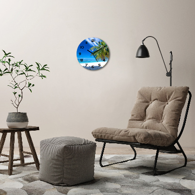 Wanduhr rund Tropischer Strand