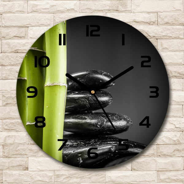 Wanduhr rund Bambus