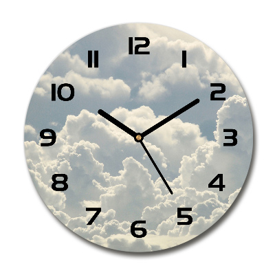 Wanduhr rund Wolken